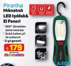 PİRANHA MIKNATISLI LED IŞILDAK & EL FENERİ